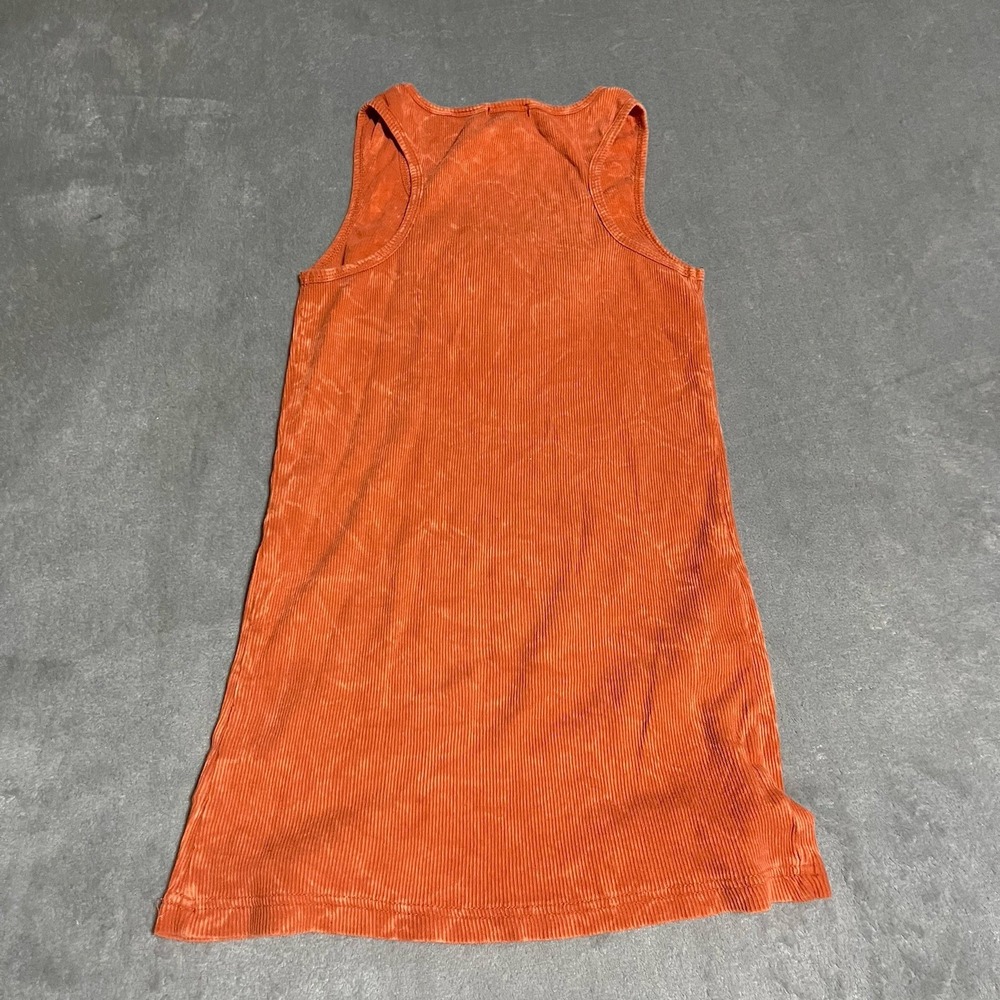 Y2K‎ Fang Ribbed Slim Tank Top Womens Large Orange Cotton Fairy Preppy 90s - Picture 5 of 5